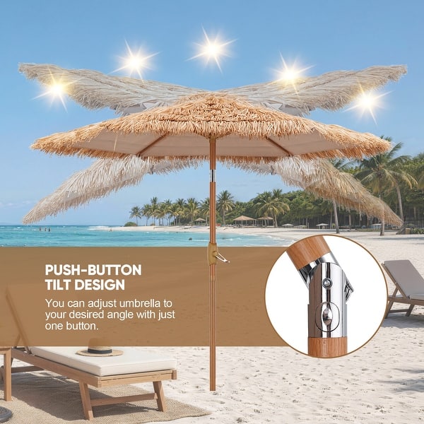 7 thatch patio umbrellas Autlaycil 7.5ft Tiki Patio Umbrella Thatch Outdoor Umbrella