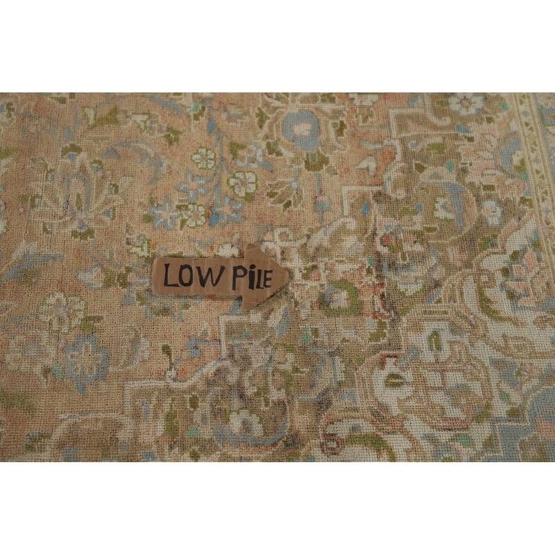 Kashan Vintage Persian Rug Hand-Knotted Traditional Muted Wool Carpet - 8'0" x 11'0"