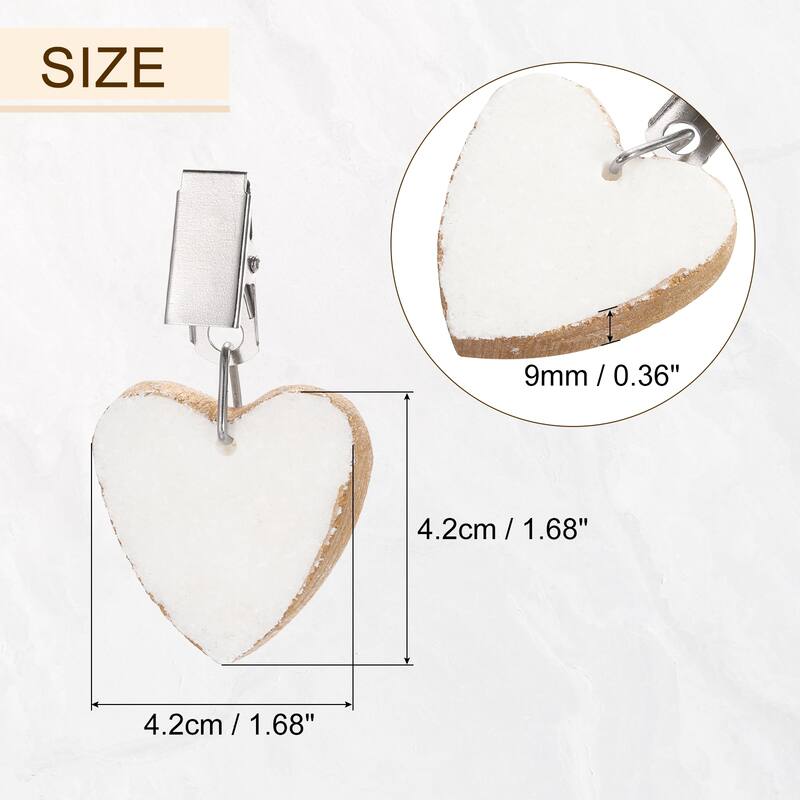 8PCS Marble Gold Heart Shape Tablecloth Weights with Metal Clip, White - White
