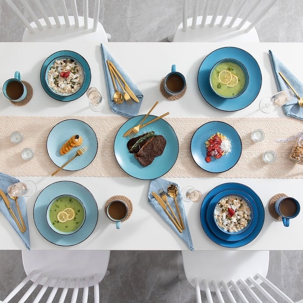 vancasso Moda 16-Piece Matte Speckled Dinnerware Set, Service for