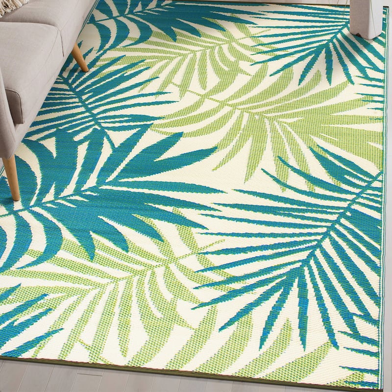 Modern Floral Reversible Plastic Outdoor Rugs