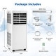 preview thumbnail 5 of 9, 4-in-1 8000 BTU Portable Air Conditioner with Fan and Dehumidifier - 11.5" x 11" x 27.5"(L x W x H)