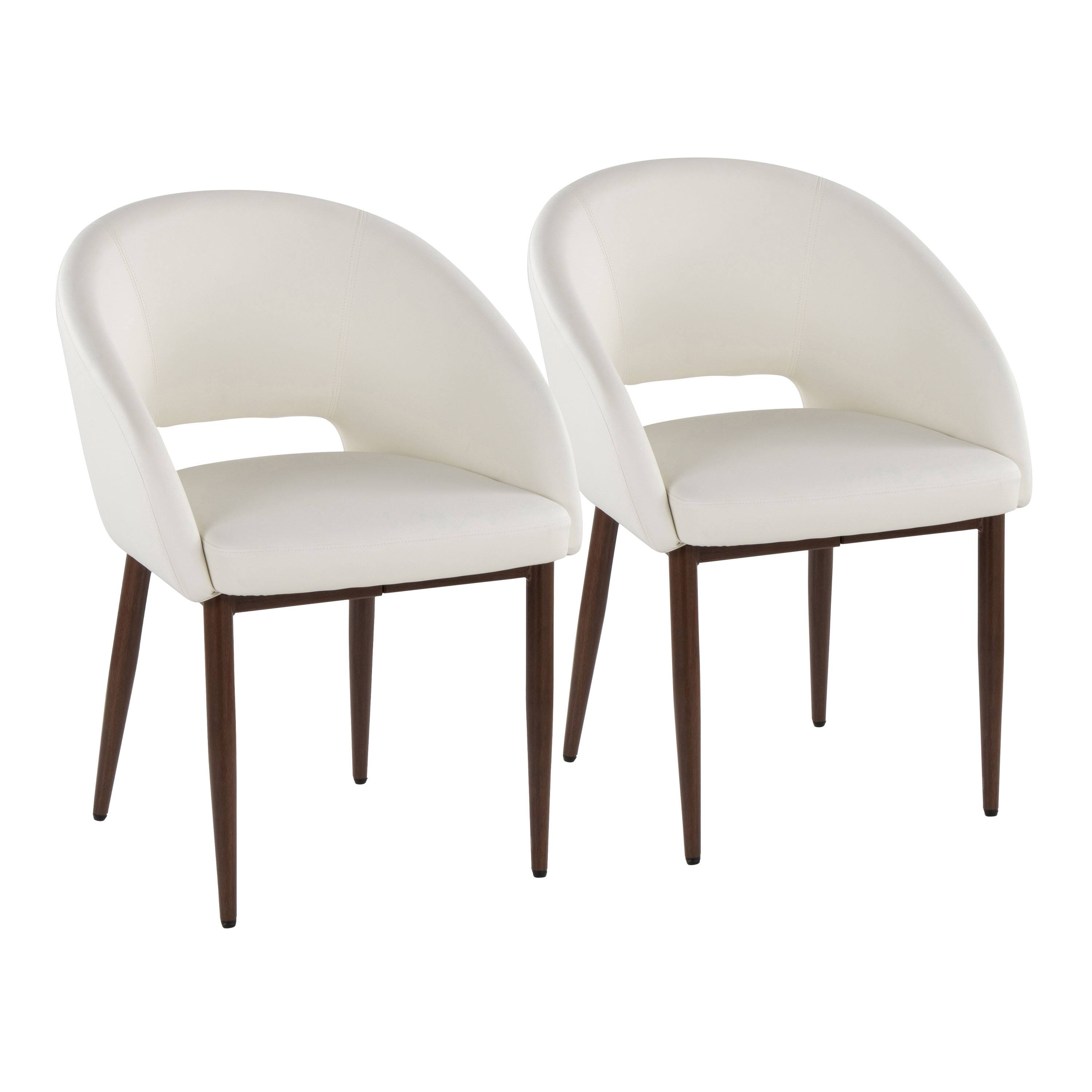 Option White Faux Leather/Walnut Finish