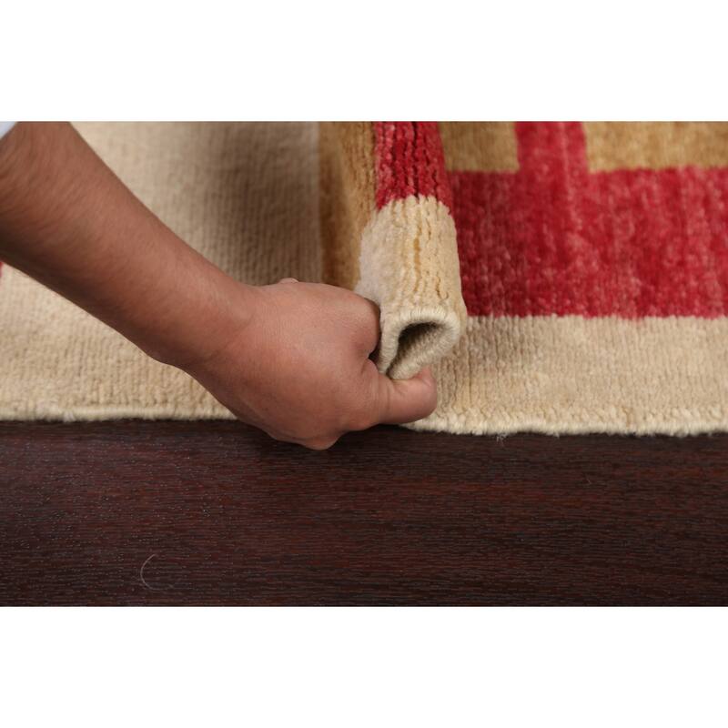 Contemporary Geometric Gabbeh Kashkoli Oriental Area Rug Wool Handmade - 2'7" x 4'4"