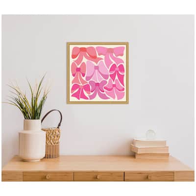 Kate and Laurel Sylvie Rain Bows 2 Framed Canvas by Carrie Cantwell