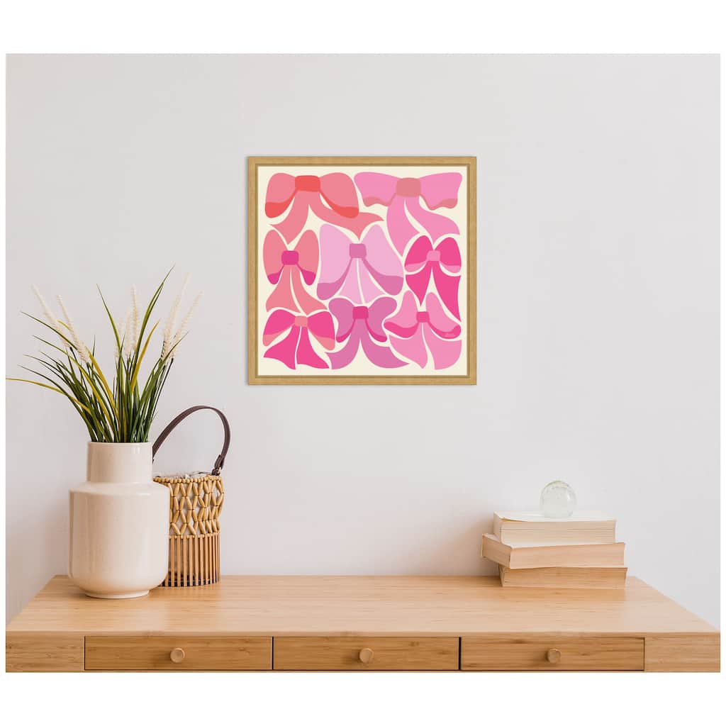 Kate and Laurel Sylvie Rain Bows 2 Framed Canvas by Carrie Cantwell