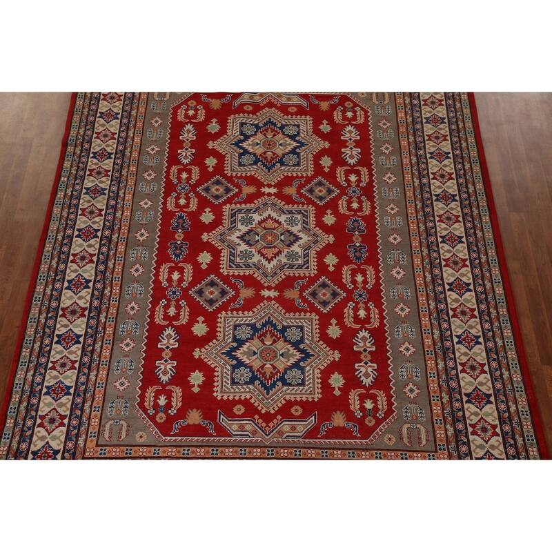 Traditional Kazak Oriental Area Rug Hand-Knotted Wool Carpet - 8'5" x 11'5"