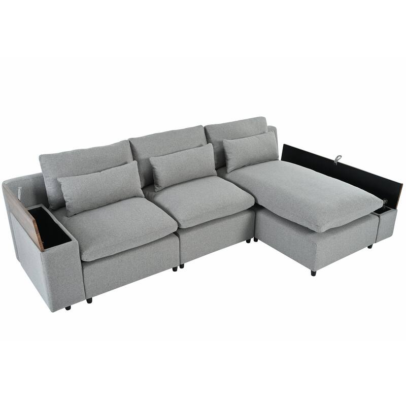 Modular Sectional Sofa with Removable Back Cushions