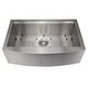 preview thumbnail 4 of 11, ZLINE 33 in. Moritz Farmhouse Apron Single Bowl Satin Steel Kitchen Sink with Bottom Grid