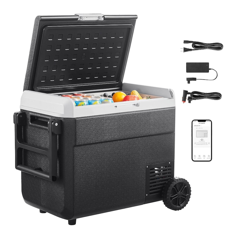 Portable 42.3QT Car Refrigerator Freezer for Camping Travel Boating - 25.9 x 16.3 x 20.7 in