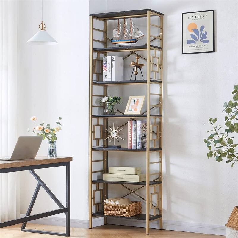 Tall Bookshelf Metal Bookcase and Bookshelves