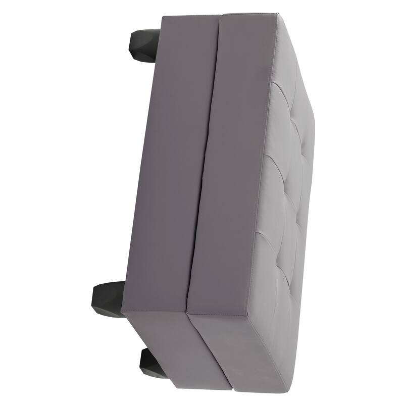 Faux Leather Upholstered Storage Ottoman - 37" - Gray