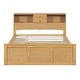 preview thumbnail 5 of 13, Full Size Bed with Trundle, USB Ports & Storage - Sleek Natural Finish