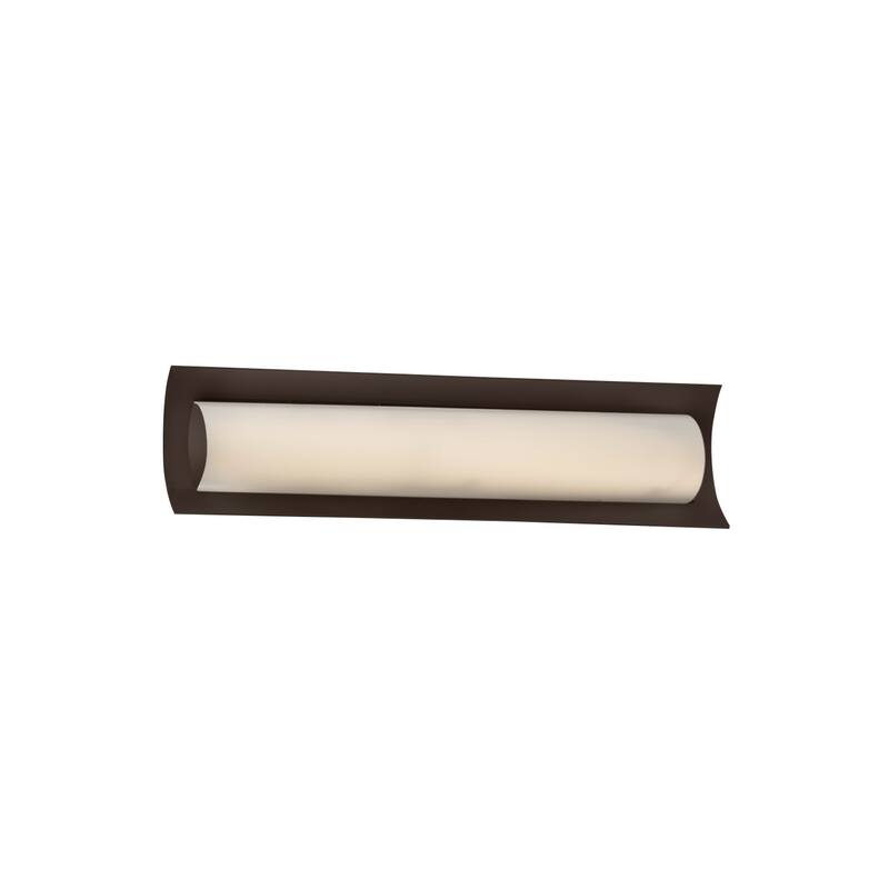 Justice Design Fusion Lineate 22-inch Dark Bronze ADA LED Wall/ Bath Bar, Opal Shade