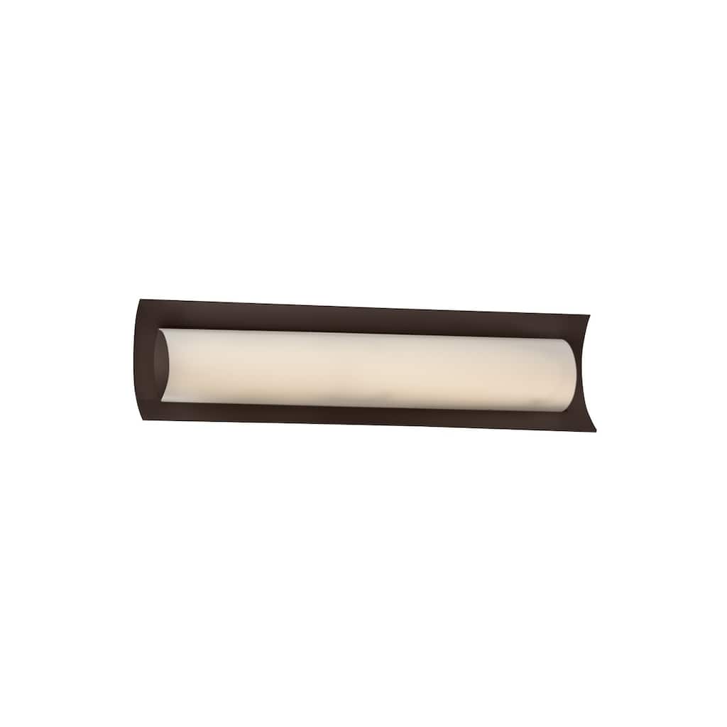 Justice Design Fusion Lineate 22-inch Dark Bronze ADA LED Wall/ Bath Bar, Opal Shade