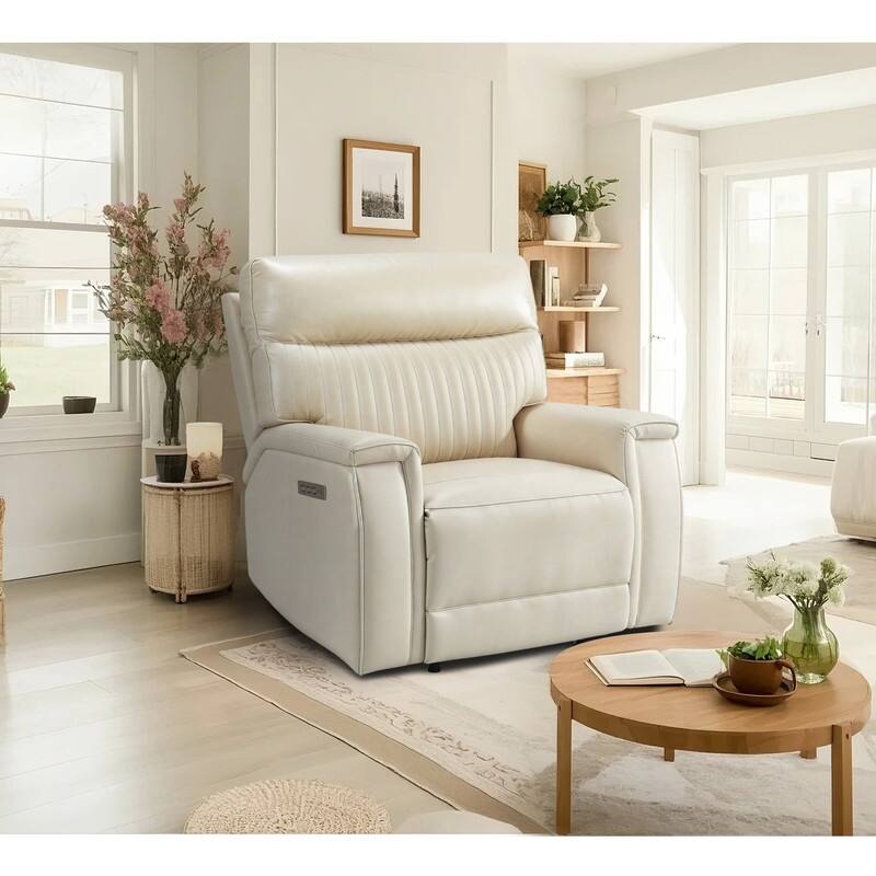 Leather Zero Gravity Power Recliner with Power Headrest and Power Lumbar,USB&USB-C Port