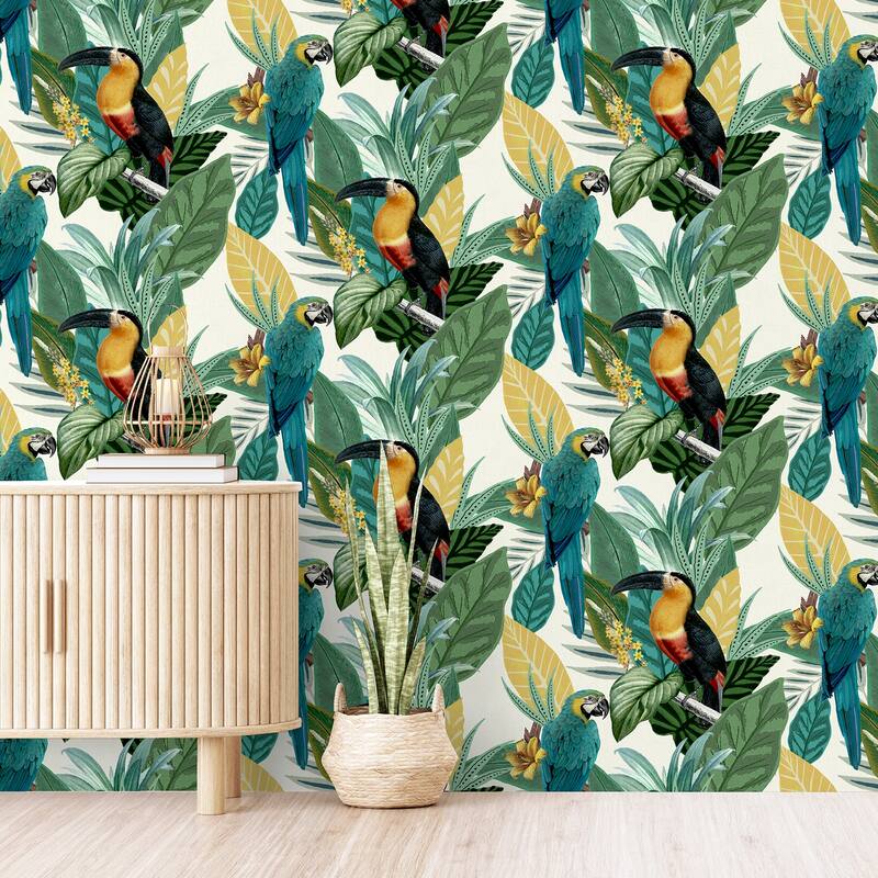 Arthouse Trudie Multicolor Toucan Macaw Wallpaper
