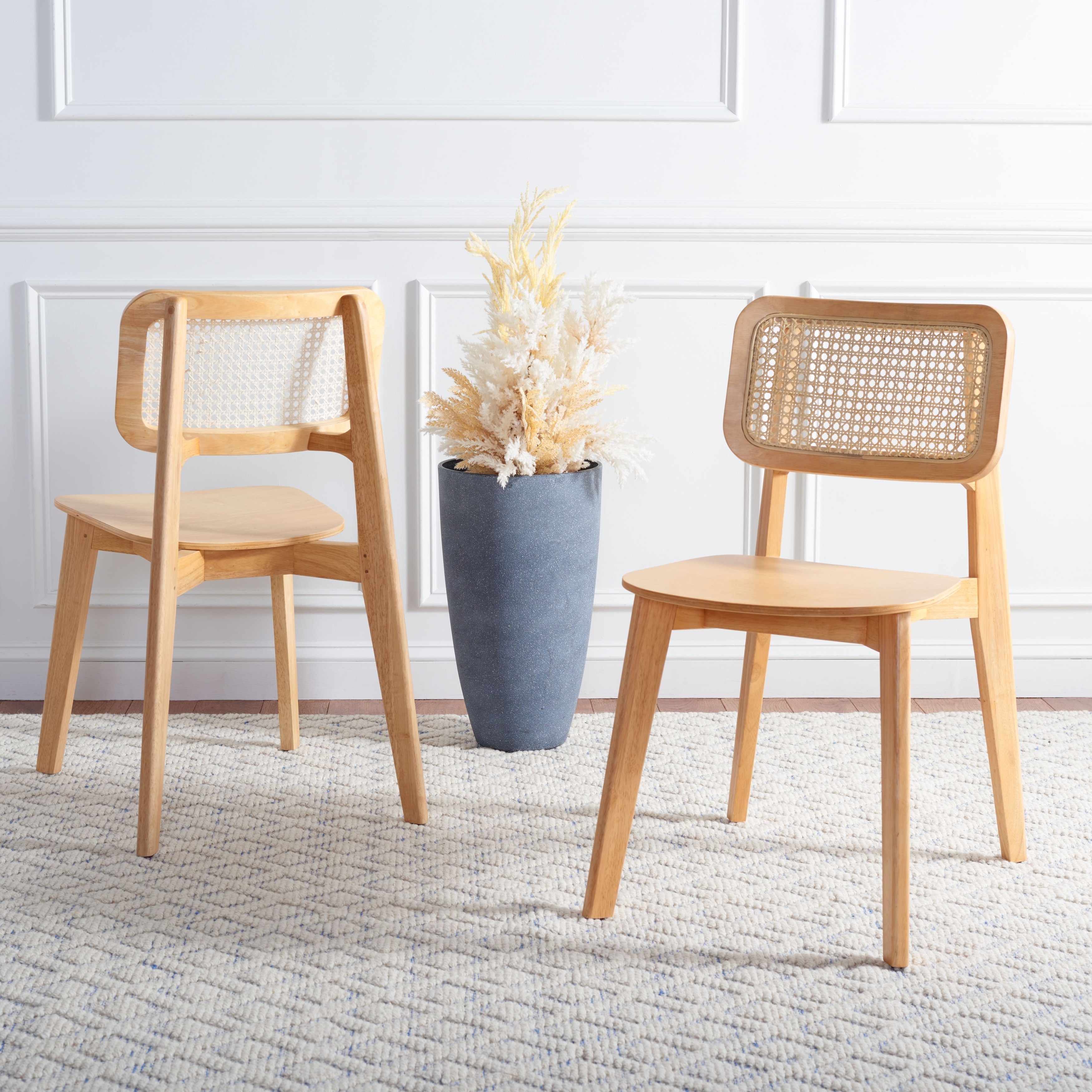 Cane dining best sale chair with cushion