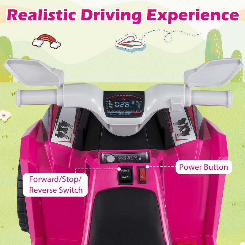 Gymax Kids Electric ATV Car 6V Battery-Powered Ride on Toy w/Removable