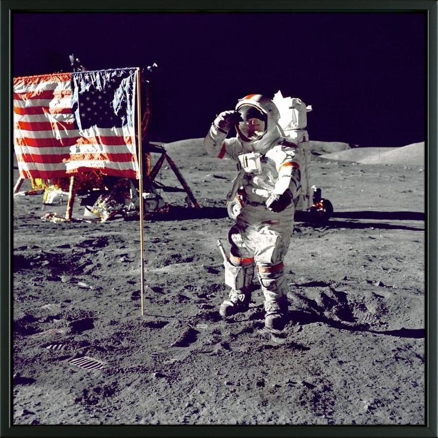 Shop Easy Art Prints Nasa S Walk On The Moon Premium Canvas Art Overstock 25757763