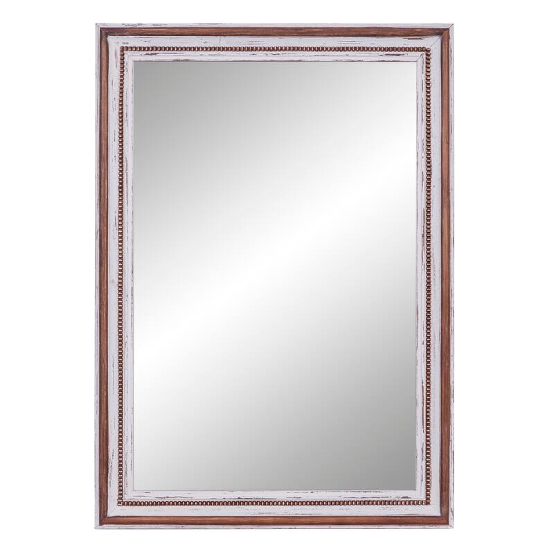 Brown Wood Farmhouse Wall Mirror 44 x 32 x 2 - 32 x 2 x 44