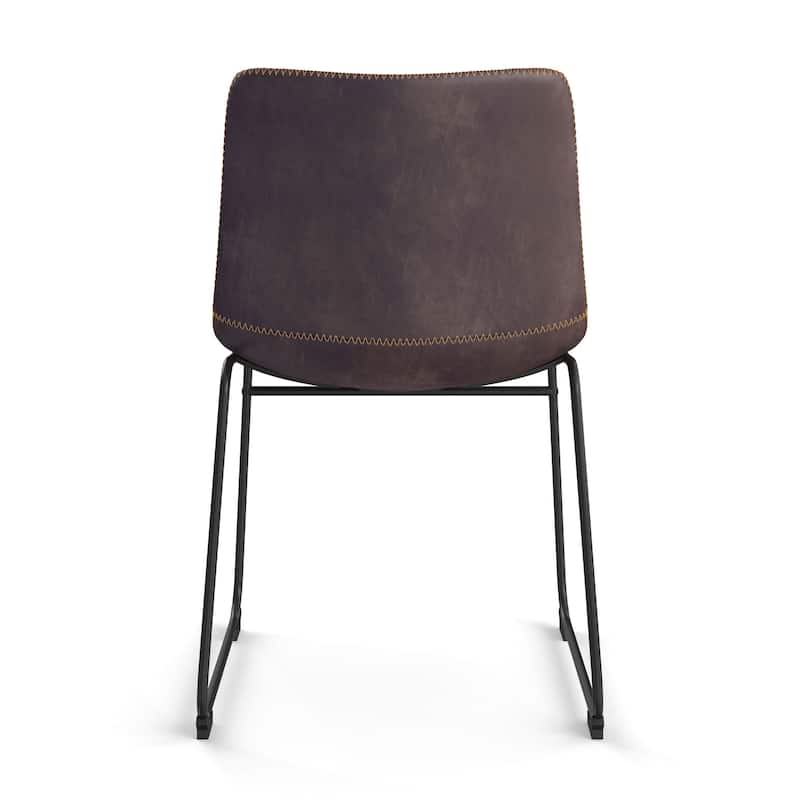 Petra Vegan Leather Side Chairs with Black Legs (Set of 2)