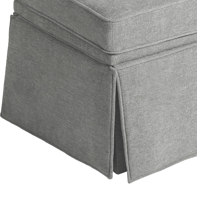 2 Set Rectangle Chenille Upholstered Storage Ottoman