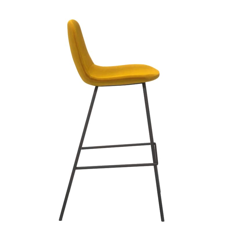 Maxine Velvet Counter Height Stools Black Legs (Set of 2)