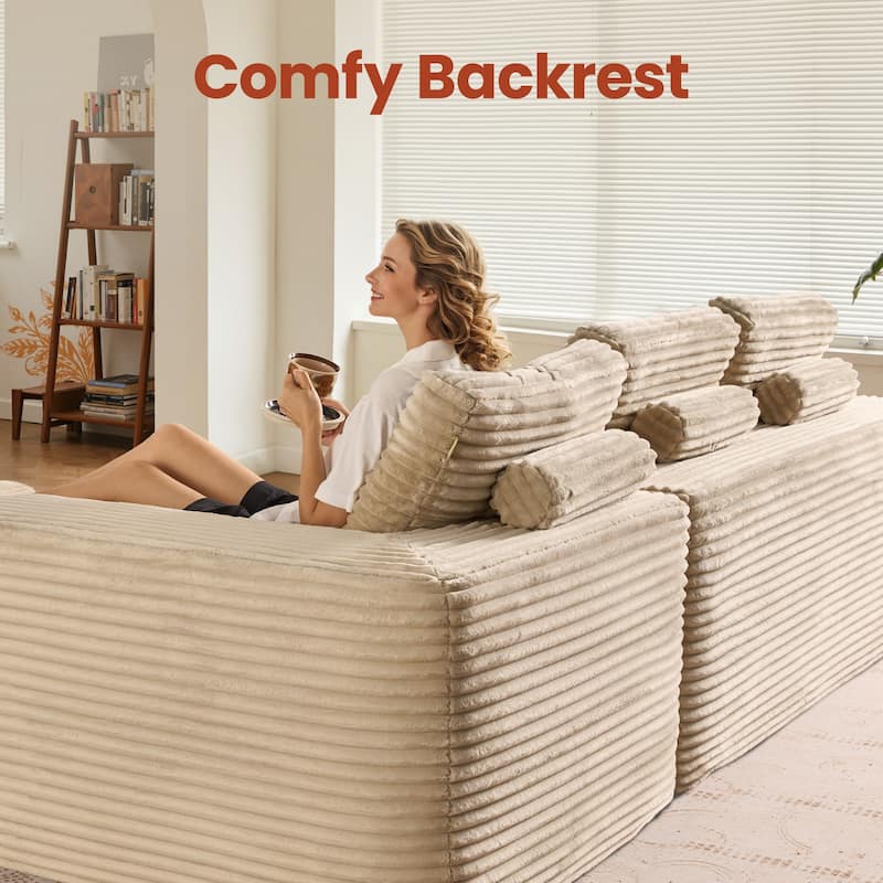 OVIOS No-Assembly L-Shaped Chaise Sofa