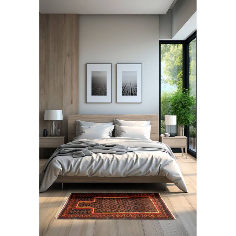 ECARPETGALLERY Hand-knotted Teimani Black Wool Rug - 2'9 x 4'6