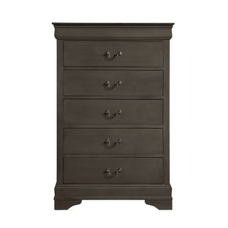 Classic Style Stained Gray Finish 1pc Chest of 5 Drawers Traditional Design Bedroom