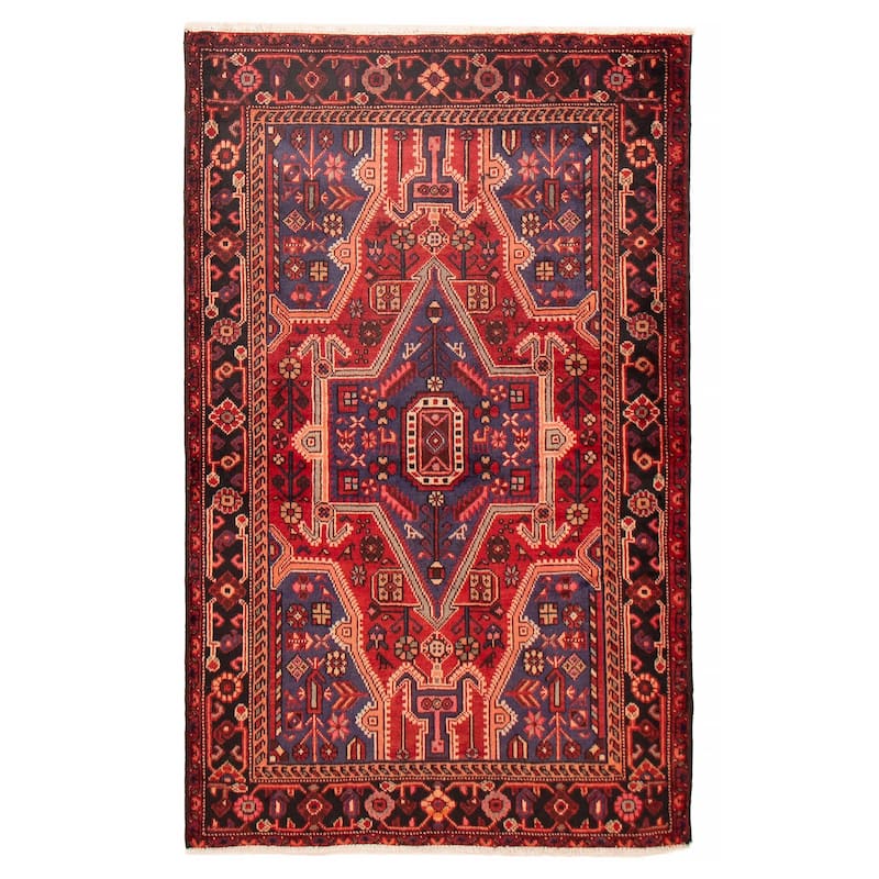 ECARPETGALLERY Hand-knotted Anadol Red Wool Rug - 4'0 x 6'5 - Red - 4'0 x 6'5