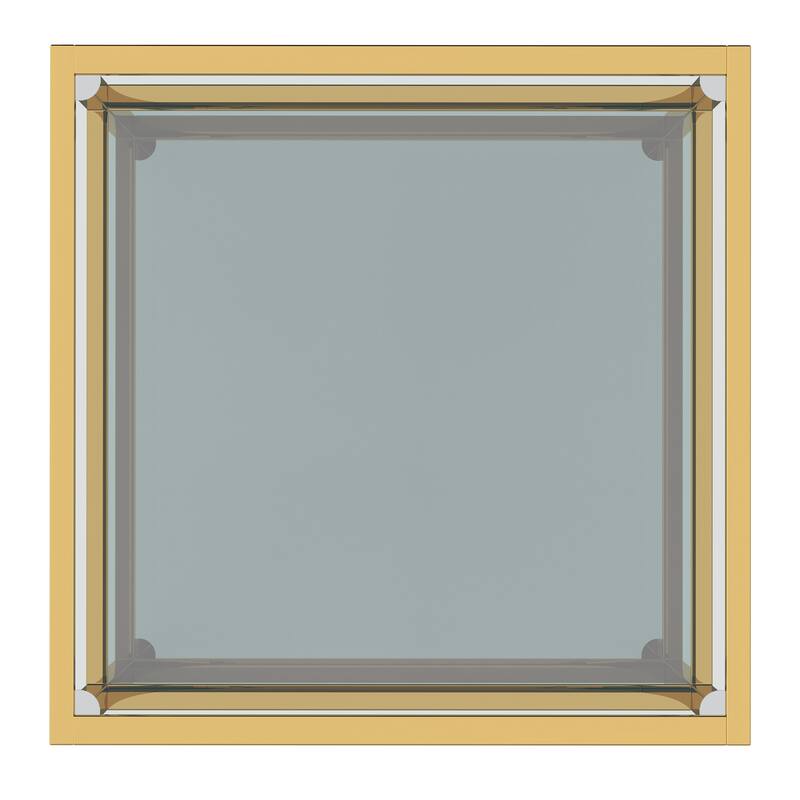Contemporary Metal and Glass Small Square Coffee Table