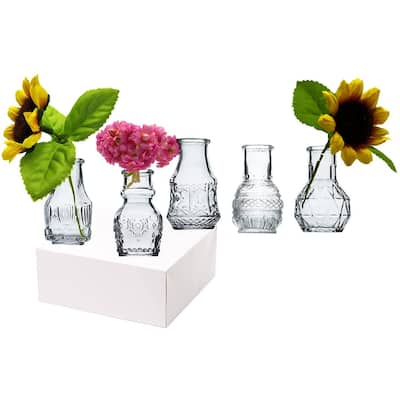 Glass Bud Vase Clear in Bulk for Decor Home Table Centerpiece