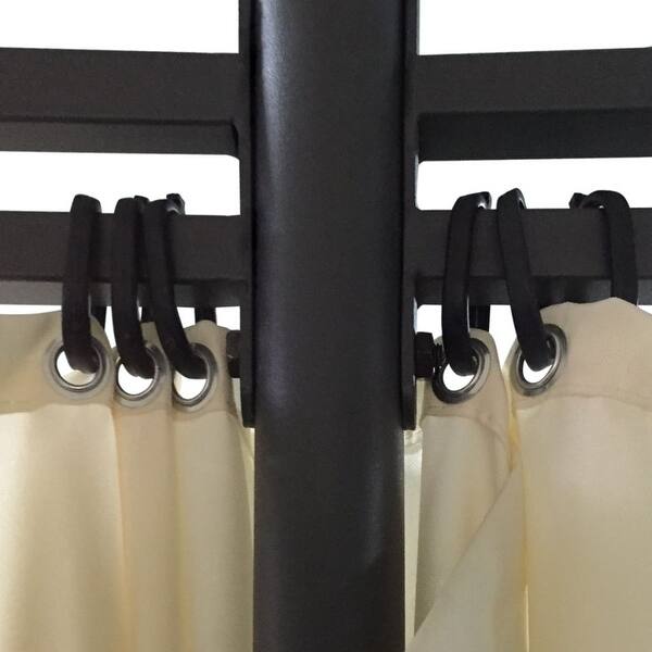 Shop Vidaxl Round Gazebo With Curtains 11 5 X 8 9 Free