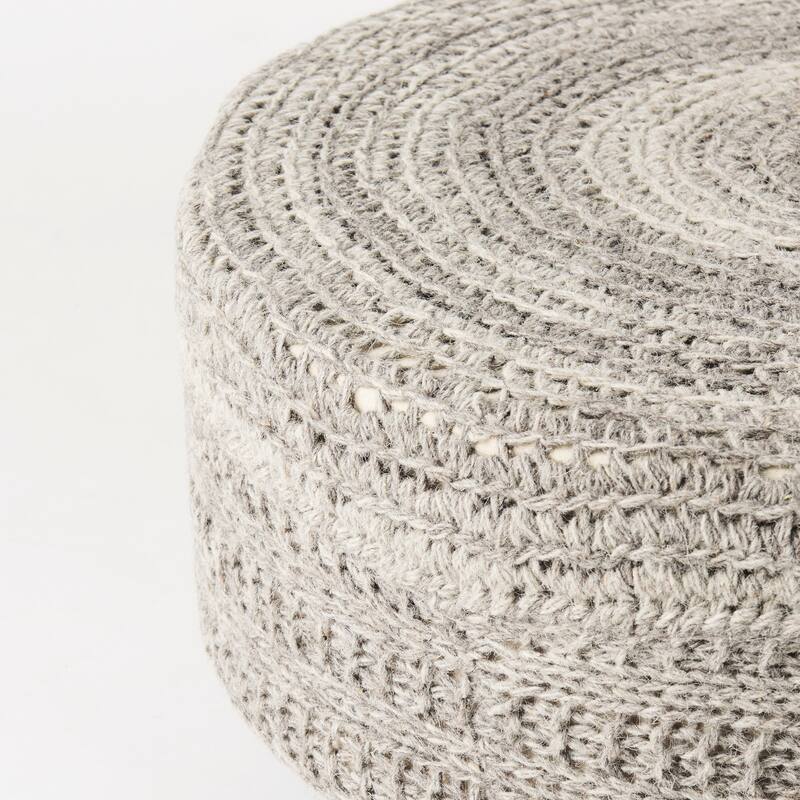Bina Wool With Brown Wood Legs Stool