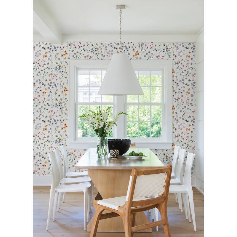 Advantage Heidi Peach Watercolor Florals Wallpaper