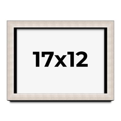 17x12 Shadow Box Frame Silver Real Wood Contemporary Shadowbox Display Frame UV Acrylic Front Acid Free Backing and Hardware