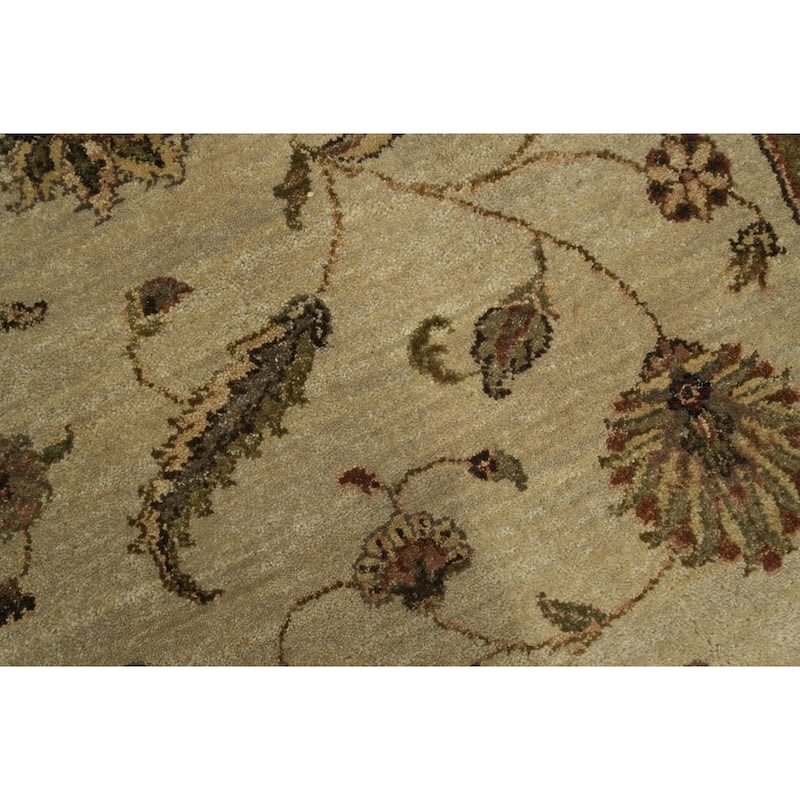 Hand Knotted Oriental 100% Wool Carpet Traditional Traditional Beige & Ivories Agra Area Rug - 10' 1'' X 7' 11''