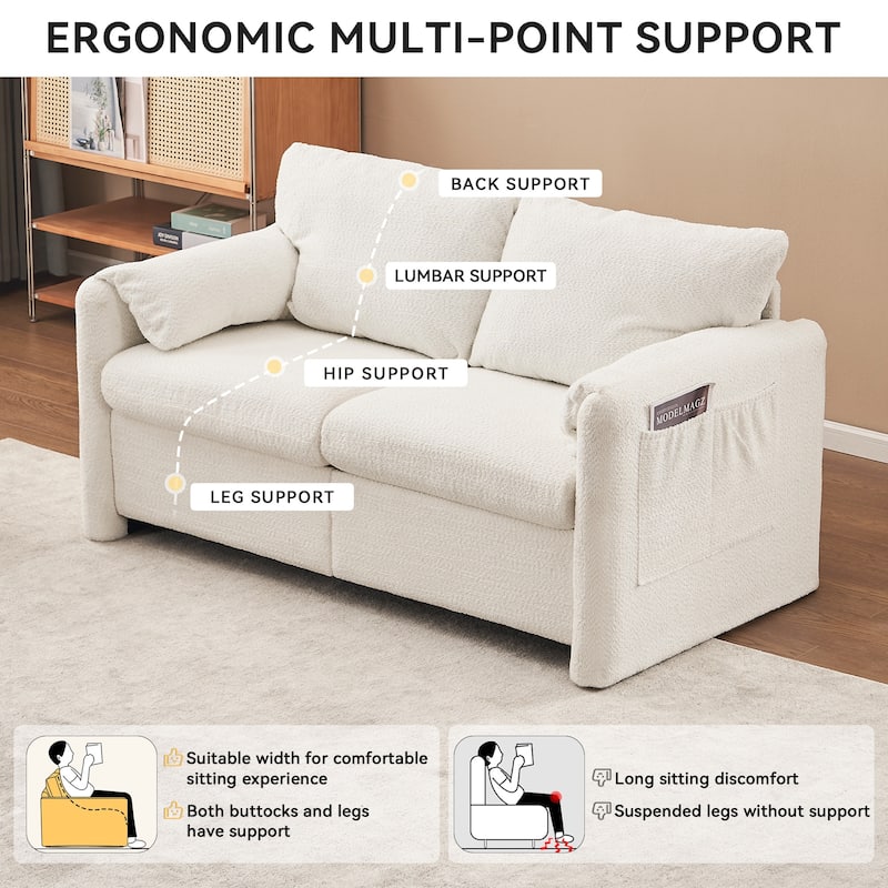 Chenille Fabric Upholstered Loveseat Sofa, Sofa Bench with Armrest, 2-Seater Sofa with High-Density Foam Cushions