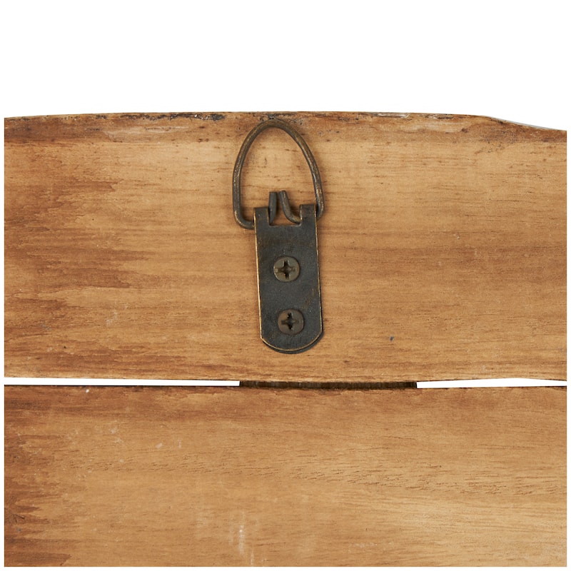 Wood Handmade Whitewashed Live Edge Wall Hook with 5 Hanger Fish Hooks - Brown - Roche River Decor - 1"W x 39"L x 13"H