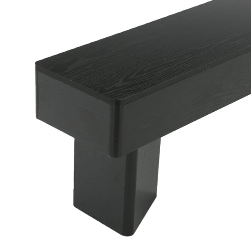 47" Black Entryway Bench with Stable Bases
