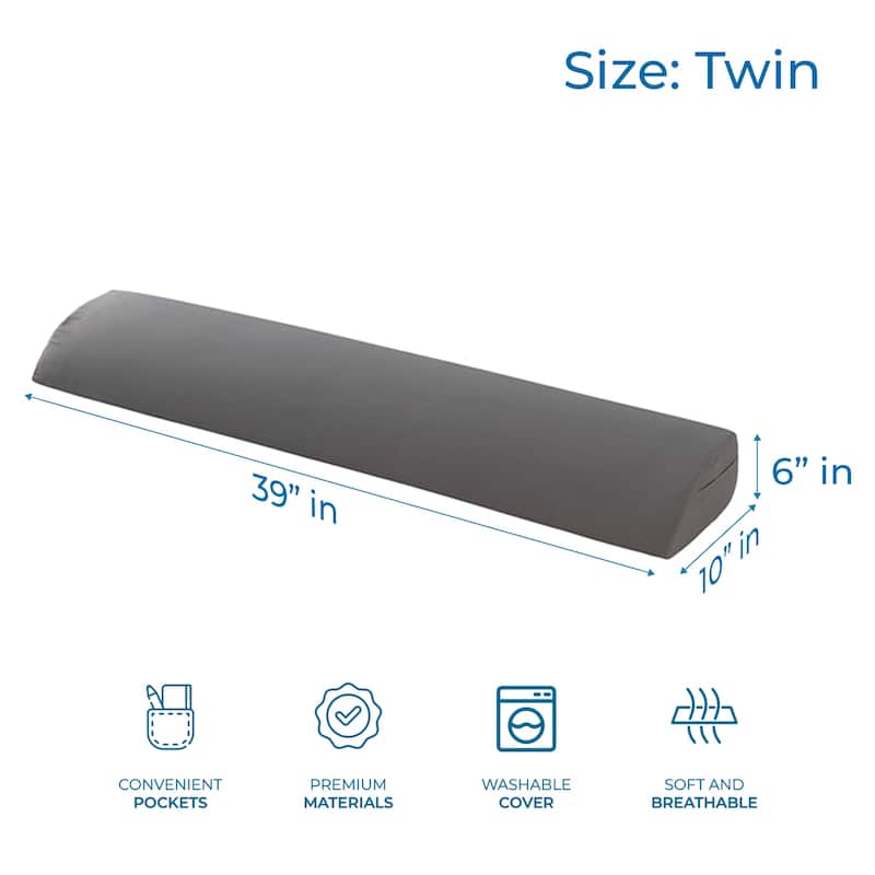 Nestl Reading Bed Rest Gap Wedge Headboard Pillow with Pockets