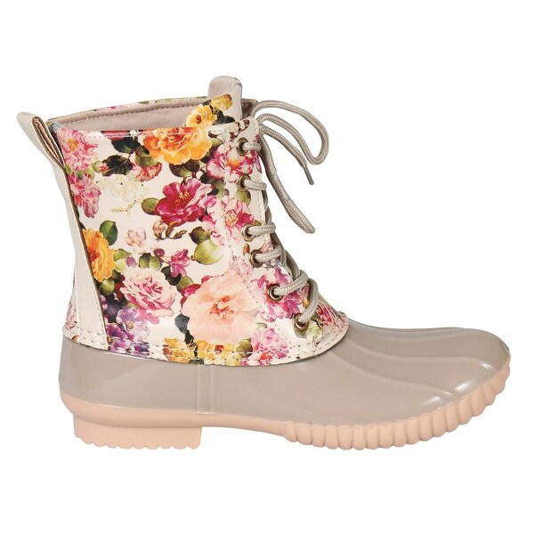 floral duck boots