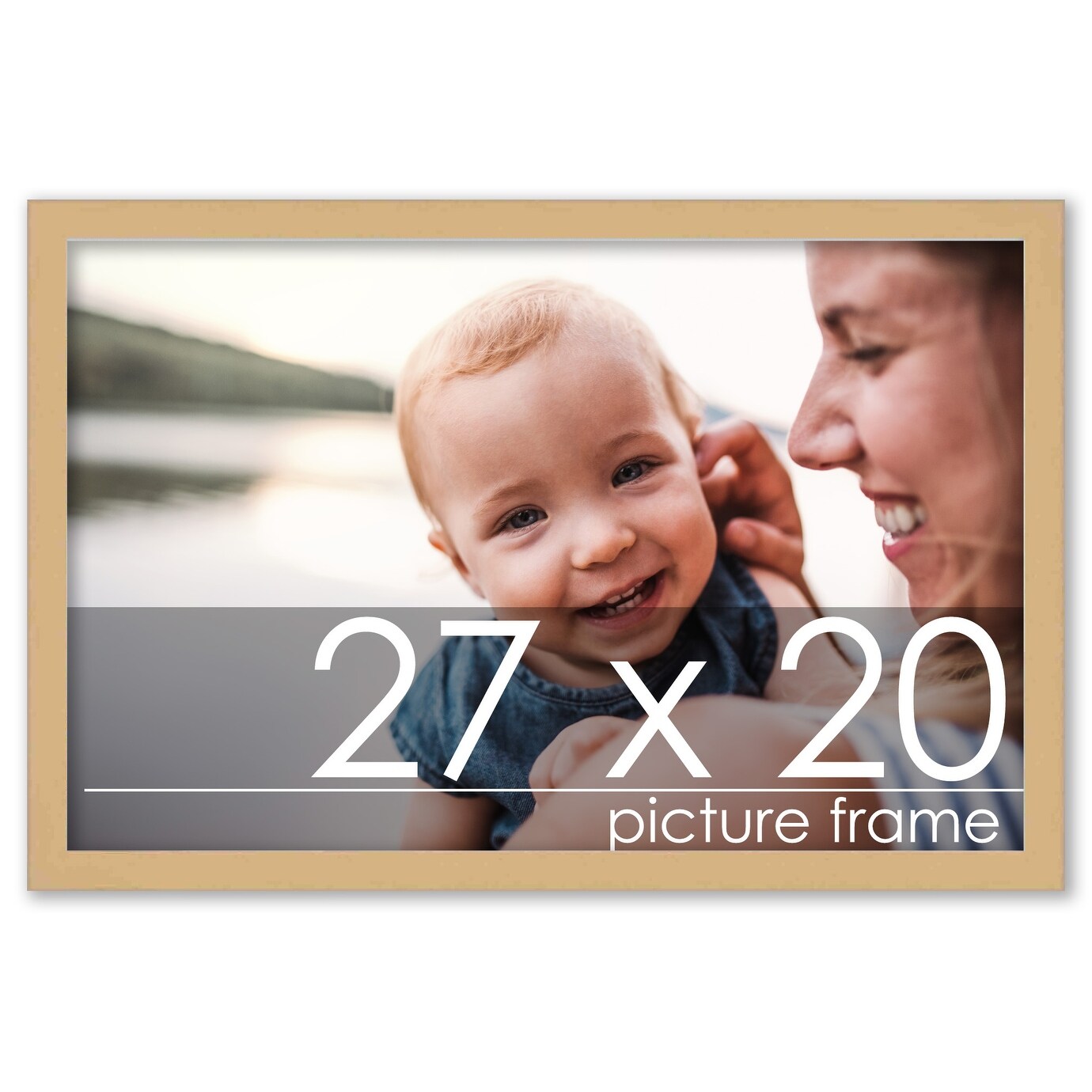 27x20 Traditional Natural Complete Wood Picture or Puzzle Frame