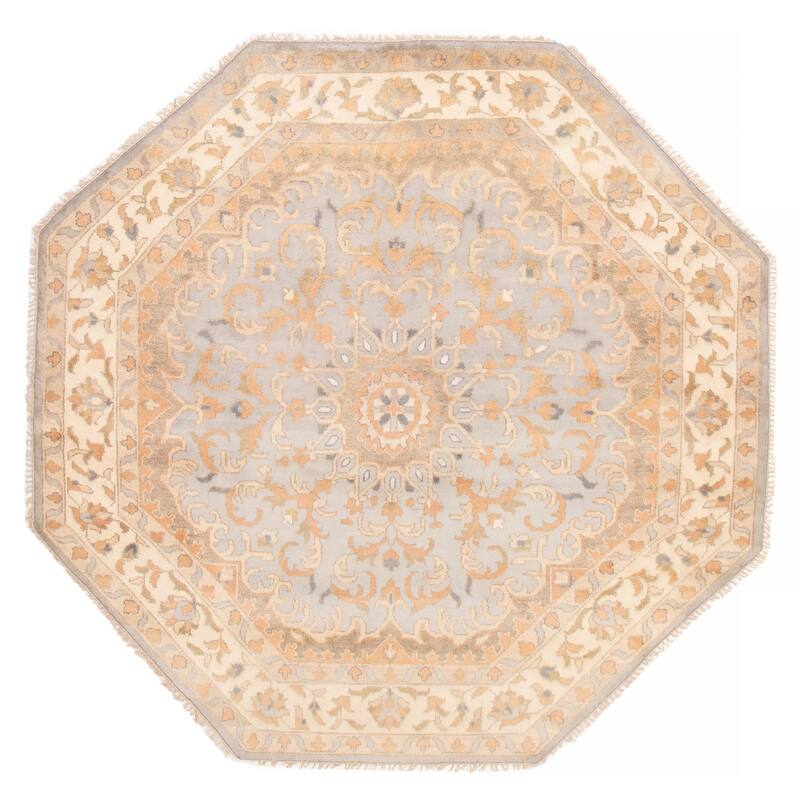 ECARPETGALLERY Hand-knotted Royal Oushak Grey Wool Rug - 8'10 x 8'10 - Grey - 8'10 x 8'10