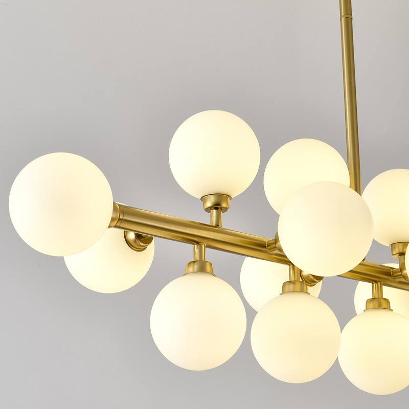 Modern Linear Chandelier 16-Light Sputnik Glass Globe Chandelier Mid Century - 38inch