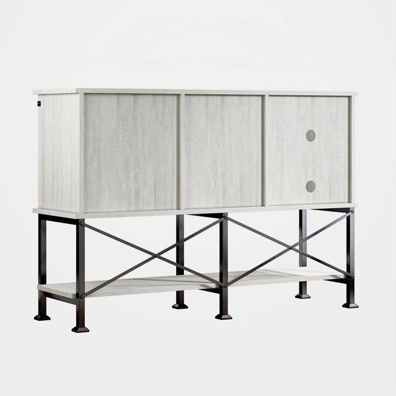 52 inch Wine Cabinet with Barn Door & Adjustable Shelves - 52" W x 38" D x 15.5" H