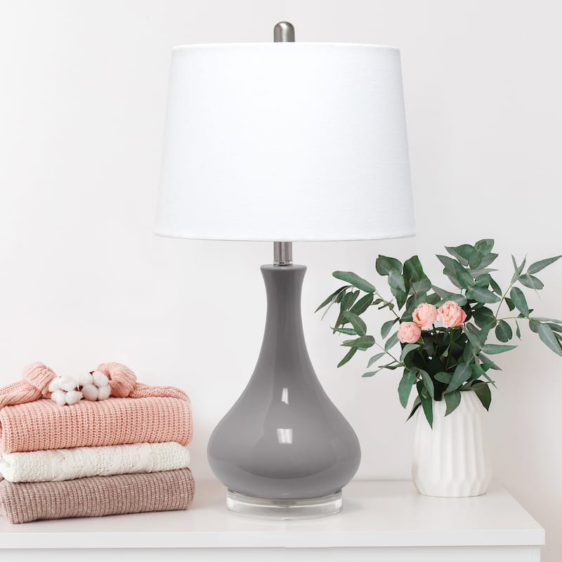 Lalia Home Droplet Table Lamp with Fabric Shade