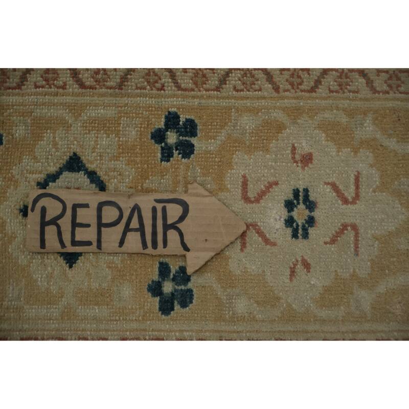 Hand Knotted Oriental 100% Wool Carpet Traditional Floral Greys & Charcoal Ziegler Area Rug - 9' 9'' X 7' 7''